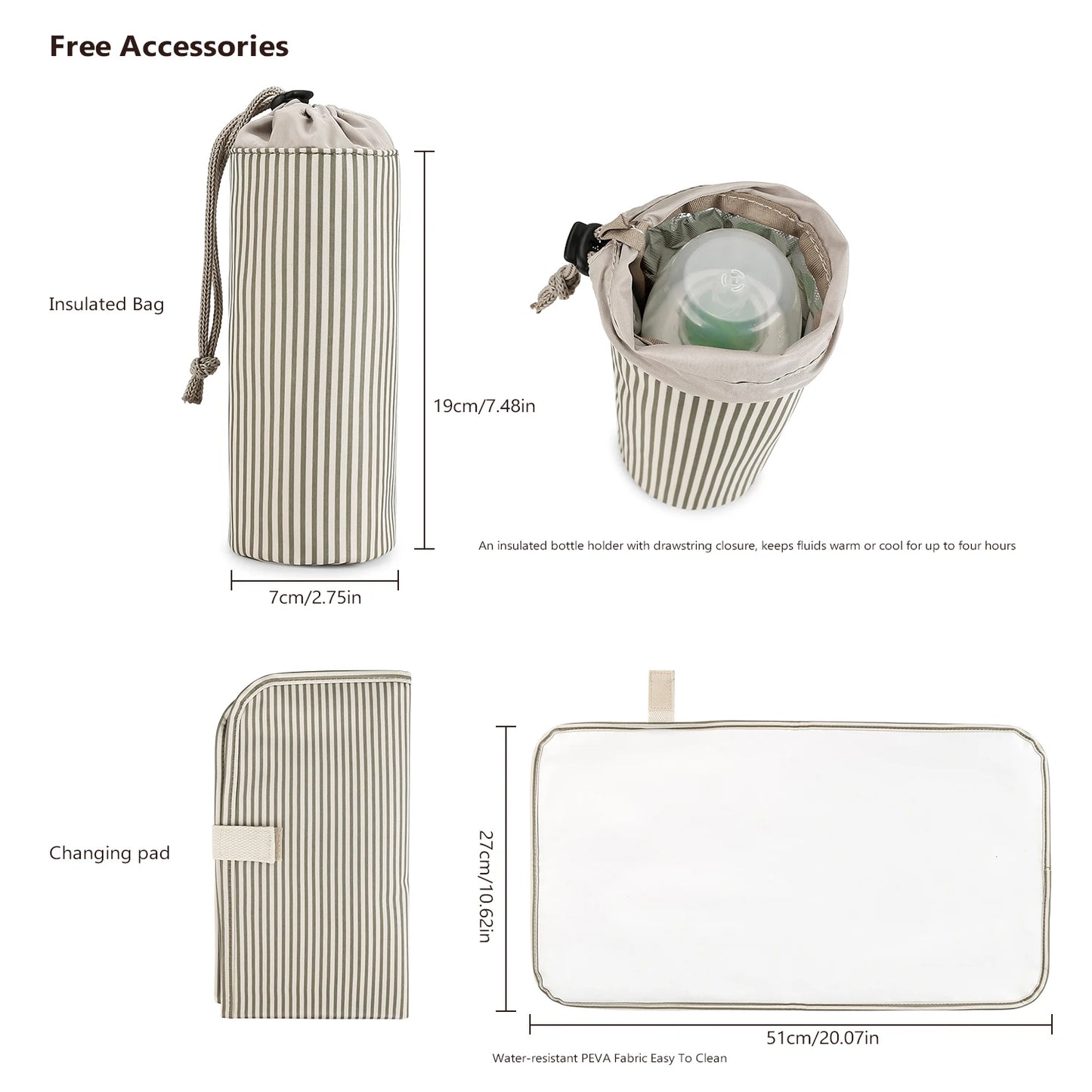 Shoulder Mommy Includes Urine Mat, Independent Bottle Bag, Multi functional Mommy Bag, Maternal and Child Travel Bag