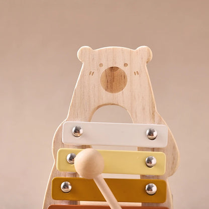 Kids Wooden Montessori Toys Musical Instruments Rattle Bell Drum Xylophone Percussion for Baby Early Educational Instruments Toy
