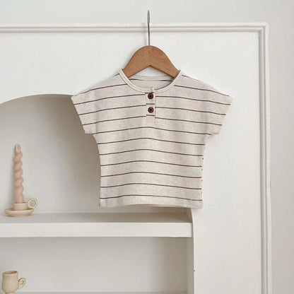 Summer Kids Baby Boys Girls Short Sleeve Stripe T-shirt + Shorts Clothing Sets Infant Baby Girls Boys Children's Clothes Suit
