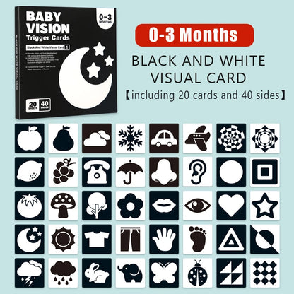 Baby Visual Stimulation Cards Montessori High Contrast Flash Card Infant Visual Early Education Learning Toys For Newborn Gifts