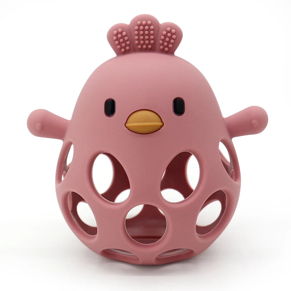 1Pcs Baby Teether Gloves Kids Cartoon Chick Shape Teether Toy Silicone Dental Care Gums Anti-eating Hand Molar Baby Accessorie