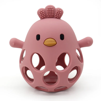 1Pcs Baby Teether Gloves Kids Cartoon Chick Shape Teether Toy Silicone Dental Care Gums Anti-eating Hand Molar Baby Accessorie