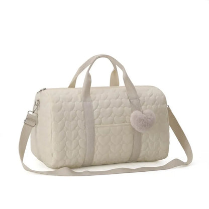Newborn Baby Care Diaper Bag Mummy Shoulder Bag Embroidery Quilted Stroller Diaper Storage Organizer Large Handbags With Heart