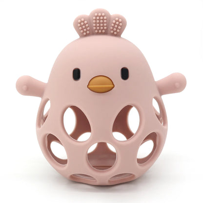 1Pcs Baby Teether Gloves Kids Cartoon Chick Shape Teether Toy Silicone Dental Care Gums Anti-eating Hand Molar Baby Accessorie