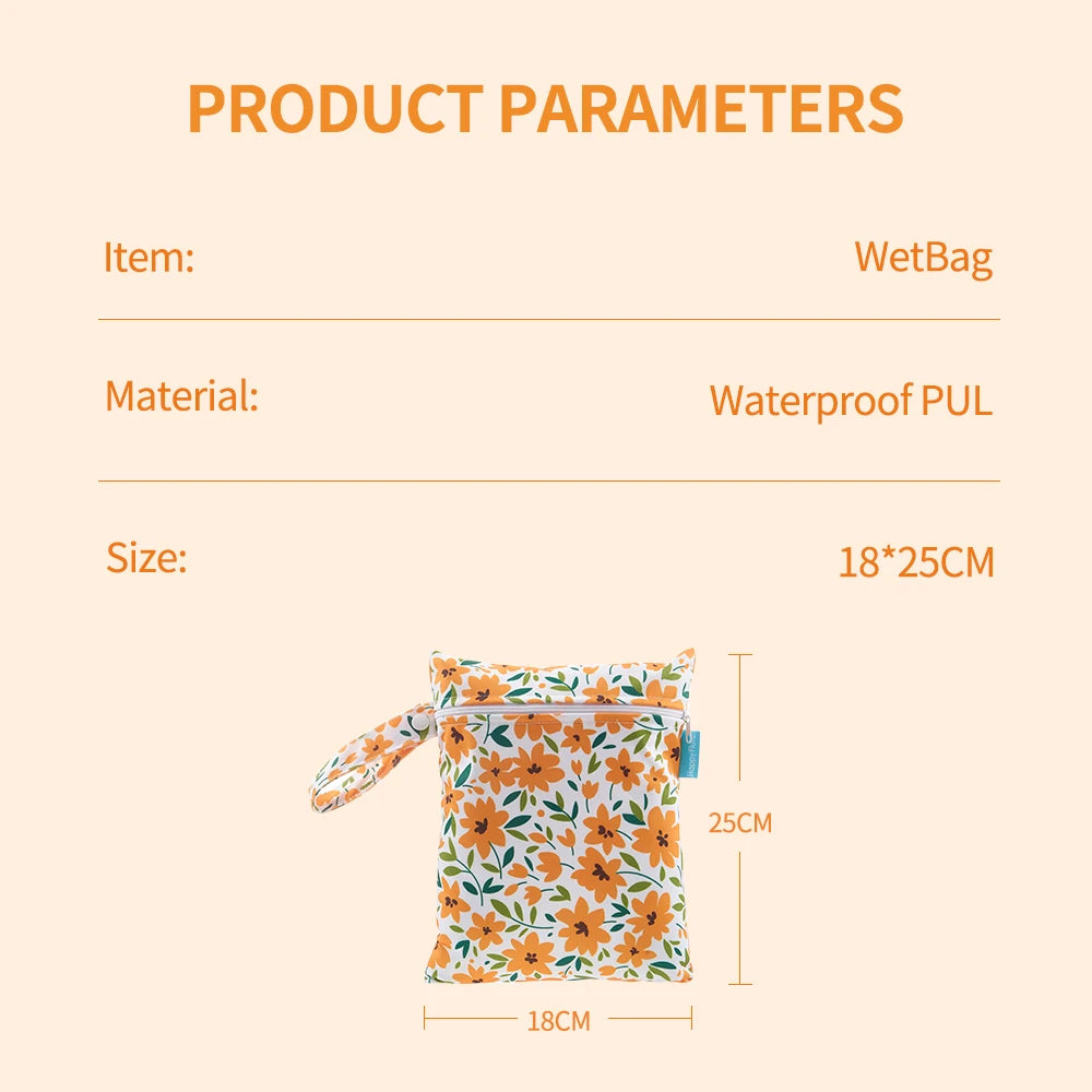 18*25CM Waterproof Mini Wet Diaper Bag Reusable And Portable Single Pocket  Dry Bag For Diapers
