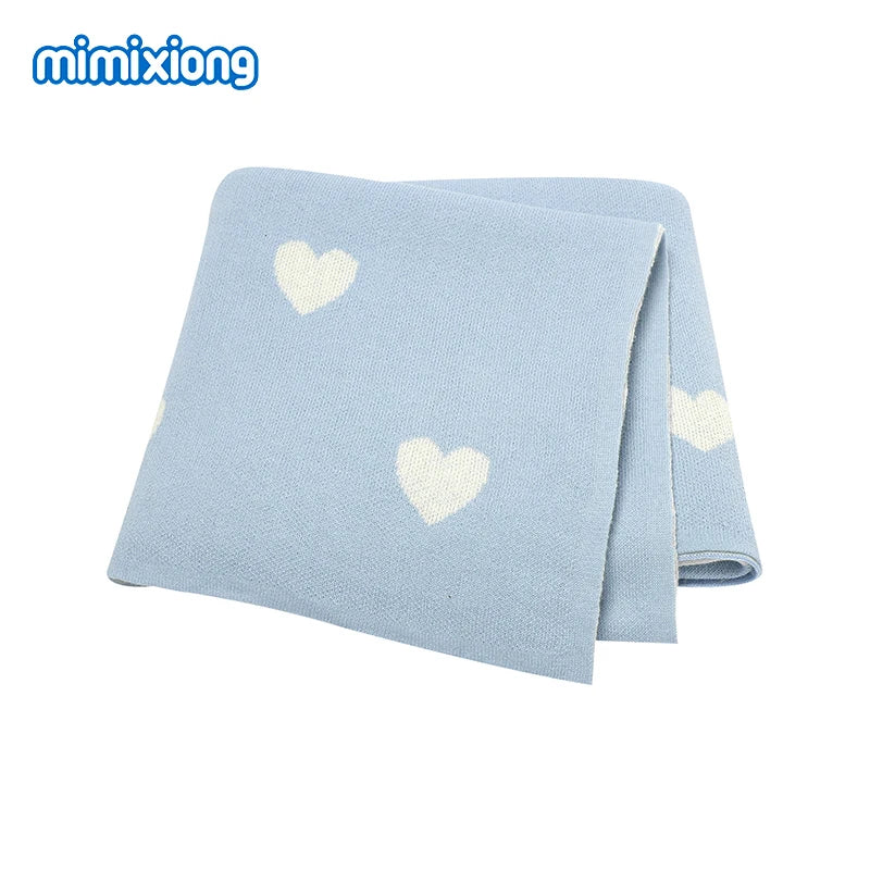 Baby Blankets Quilts 90*70cm Knitted Newborn Boys Girls Stroller Basket Swaddle Wrap Sleeping Sack Infant Cotton Bedding Covers