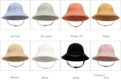0-8 years Baby Hat Summer Autumn Panama Baby Outdoor Fisherman Sun Hat Beach Accessories Kids Bucket Hat Baby Cap for Girls Boys