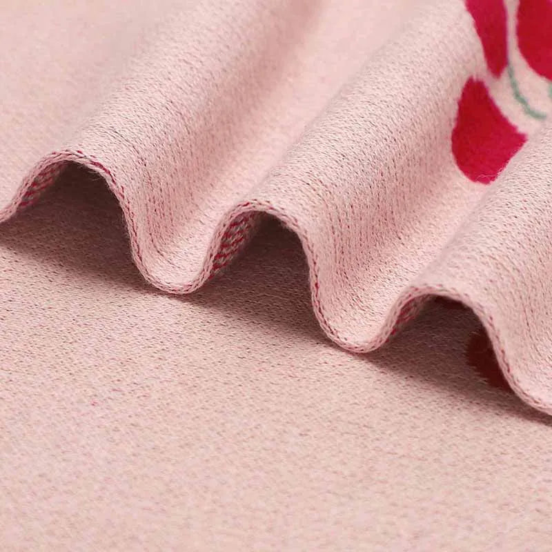 Cute Cherry Print Infant Throws Shawls Skin-friendly Muslin Baby Boys & Girls Swaddle Blankets 0-24 Months Baby Security Blanket