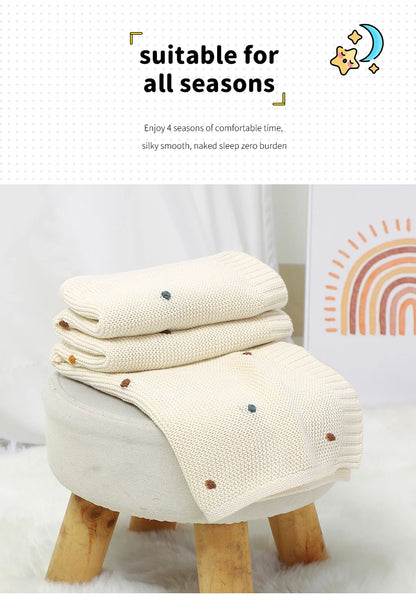 Baby Blankets 90*70cm Knitted Newborn Infant Kids Boys Girls Ultra-Soft Cotton Muslin Swaddle Wrap Stuff Toddler Comforter Sheet