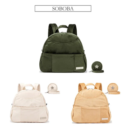Velvet Diaper Backpack: Large Capacity Nappy Bag for Mom with Pacifier Case and Multi-functionality