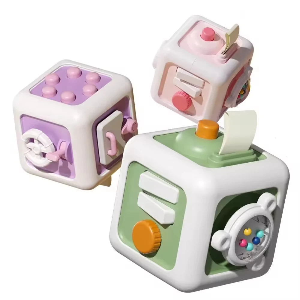 6 in 1 Busy Cube Sensory Toy Montessori Toys for 1 2 3 Year Old Boys Girls Learning Fine Motor Skill  Busy Board Baby Travel Toy