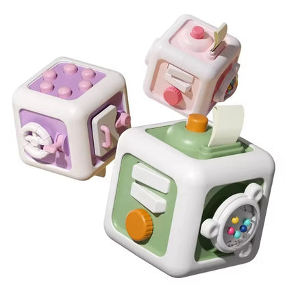 6 in 1 Busy Cube Sensory Toy Montessori Toys for 1 2 3 Year Old Boys Girls Learning Fine Motor Skill  Busy Board Baby Travel Toy