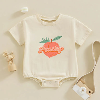 Various Just peachy baby romper Breathable Baby Oversized T-Shirt Romper baby Baggy Bubble Romper for new born gift