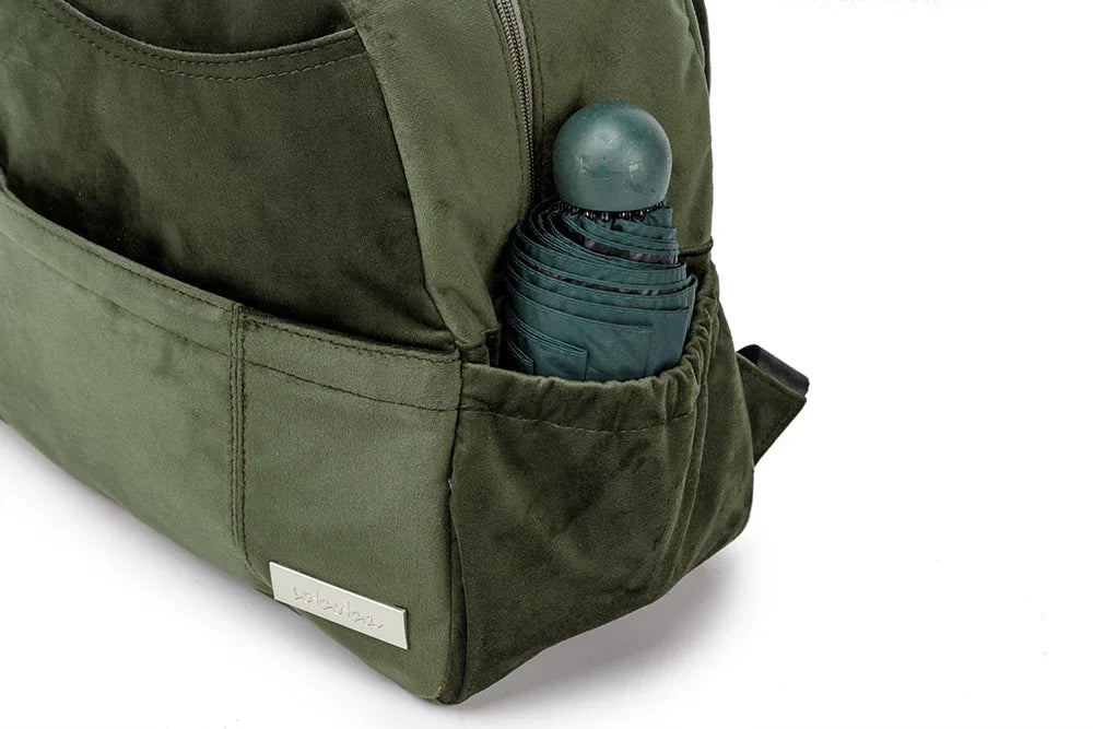 Velvet Diaper Backpack: Large Capacity Nappy Bag for Mom with Pacifier Case and Multi-functionality