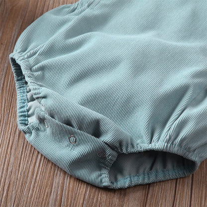 0-24M Cute Baby Romper Boys Girls Solid Color Corduroy Sleeveless Square Neck Romper Jumpsuits Baby Kids Overalls Clothing 2023