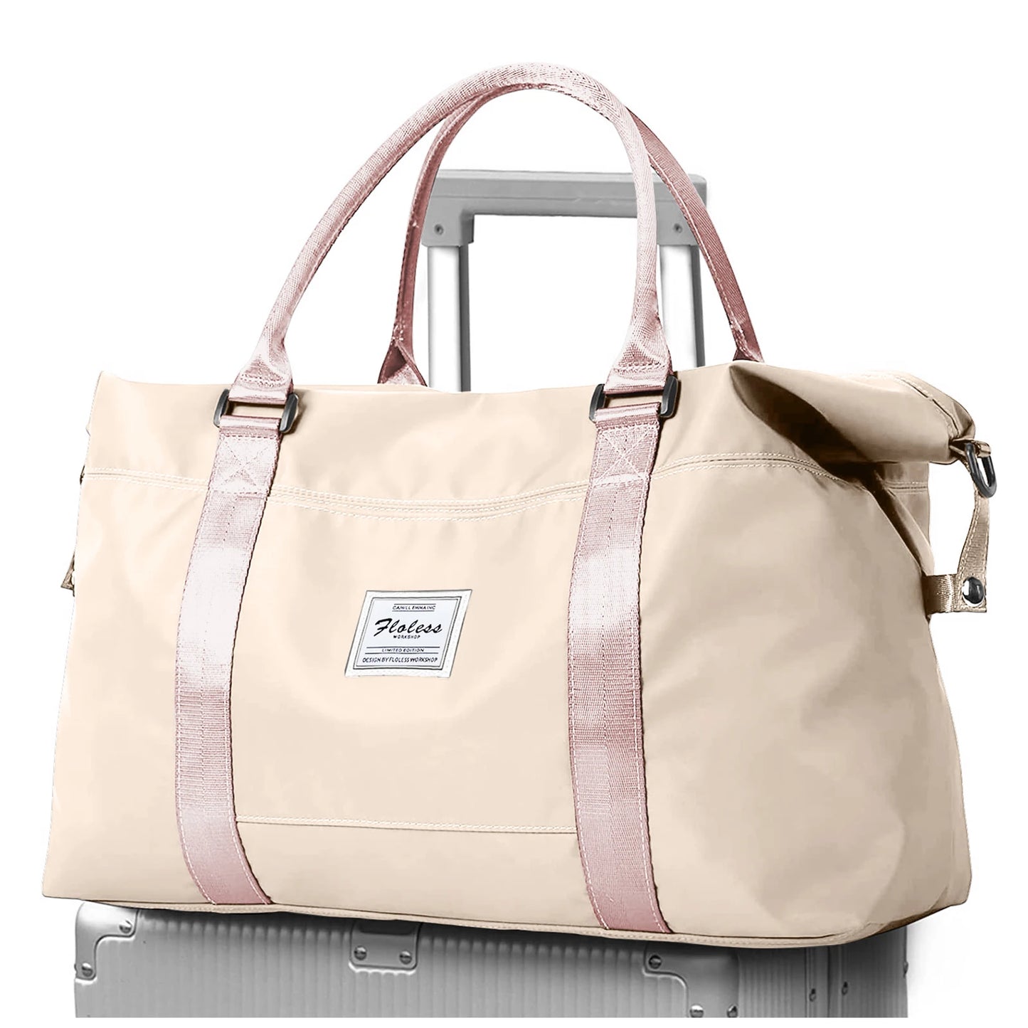 Travel Duffel Bag, Sports Tote Gym Bag, Shoulder Weekender Overnight Bags for Women with Trolley Sleeve, Foldable Carry on Bag