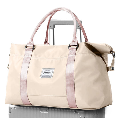 Travel Duffel Bag, Sports Tote Gym Bag, Shoulder Weekender Overnight Bags for Women with Trolley Sleeve, Foldable Carry on Bag