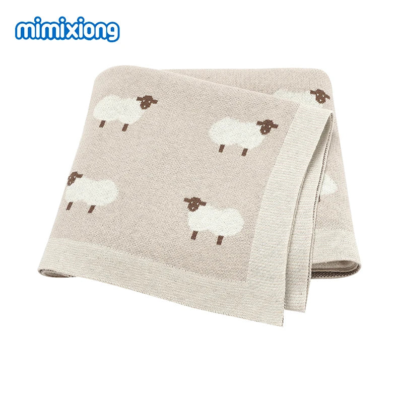 Baby Blankets Quilts 90*70cm Knitted Newborn Boys Girls Stroller Basket Swaddle Wrap Sleeping Sack Infant Cotton Bedding Covers