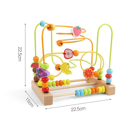 Montessori Baby Toys Wooden Roller Coaster Bead Maze Abacus Math Toys Toddler Early Educational Toys for Kids Children 1-3 Years
