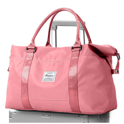 Travel Duffel Bag, Sports Tote Gym Bag, Shoulder Weekender Overnight Bags for Women with Trolley Sleeve, Foldable Carry on Bag