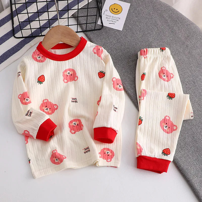 1-6Years Toddler Kid Baby Boy Girl Clothes Set Cotton Infant Homewear Casual Top Pant Suit Childrens 2pcs Pajamas Set Outfit