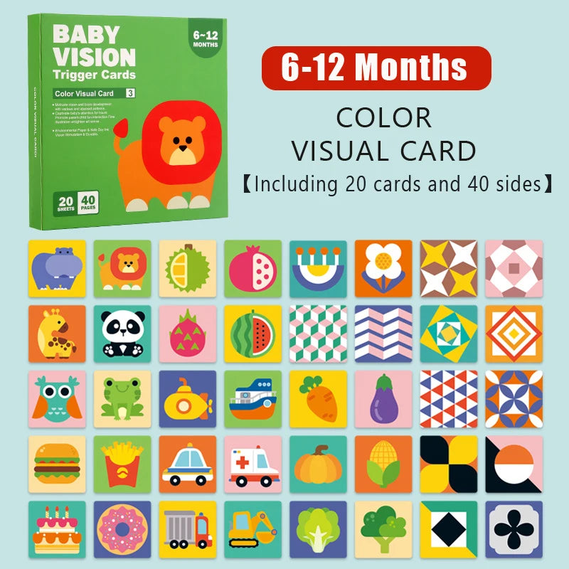 Baby Visual Stimulation Cards Montessori High Contrast Flash Card Infant Visual Early Education Learning Toys For Newborn Gifts