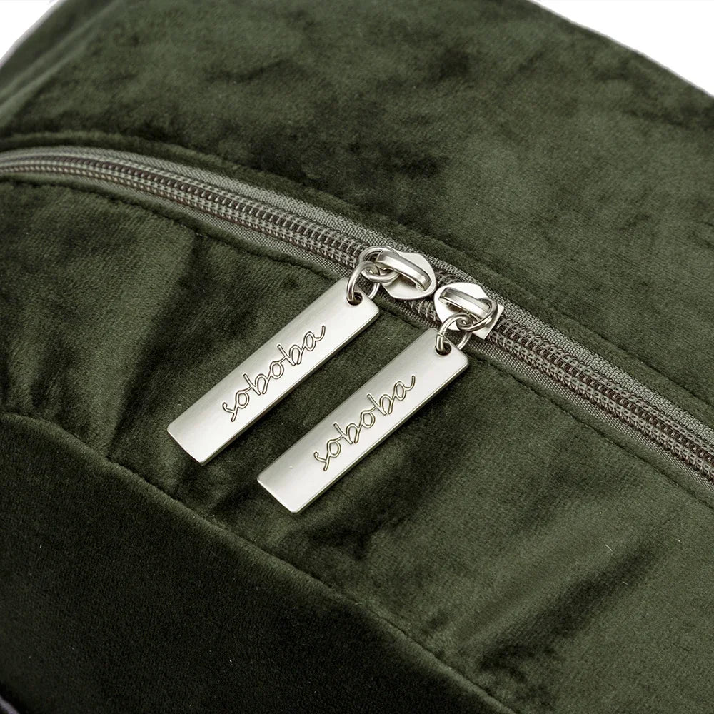 Velvet Diaper Backpack: Large Capacity Nappy Bag for Mom with Pacifier Case and Multi-functionality