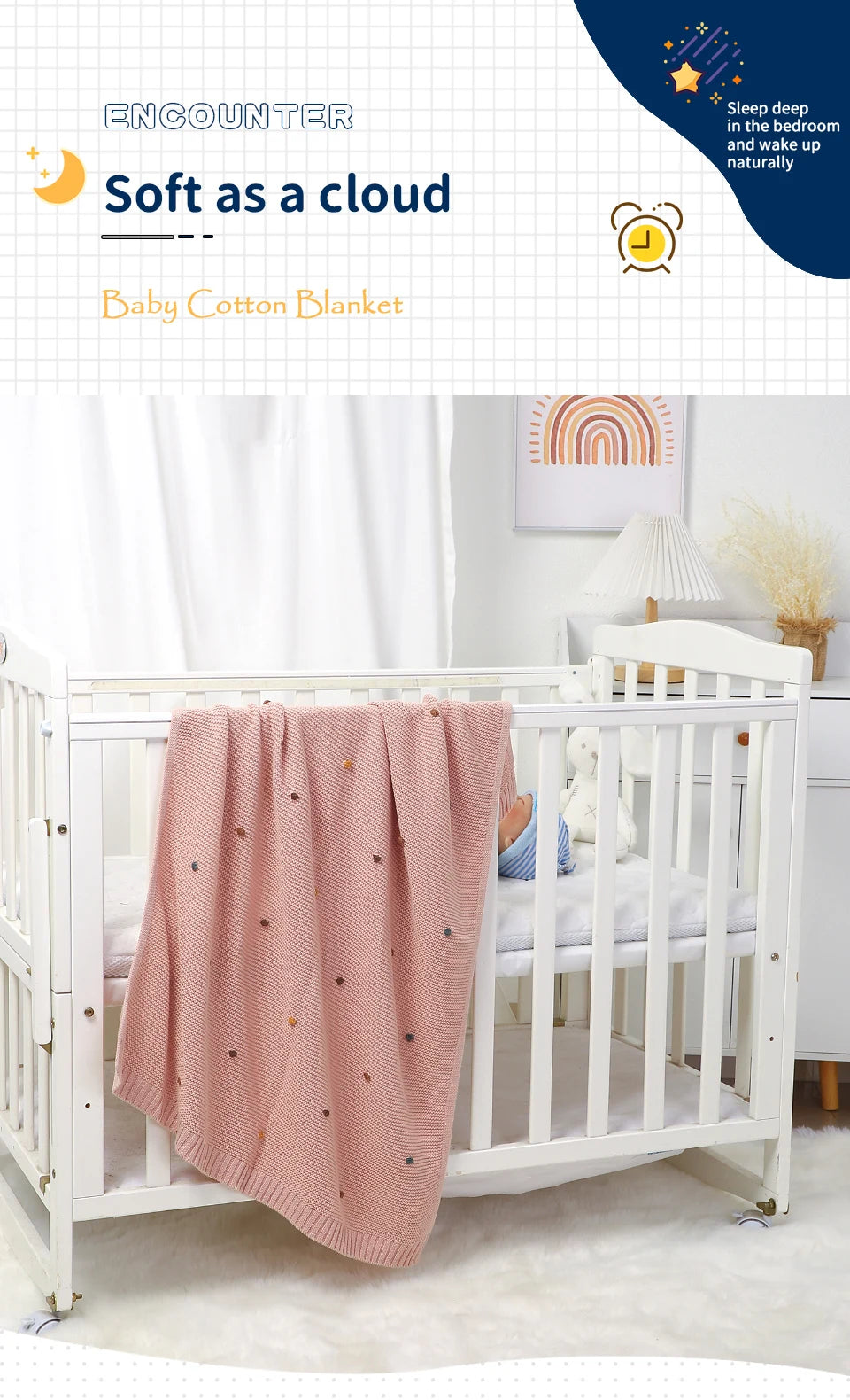 Baby Blankets 90*70cm Knitted Newborn Infant Kids Boys Girls Ultra-Soft Cotton Muslin Swaddle Wrap Stuff Toddler Comforter Sheet