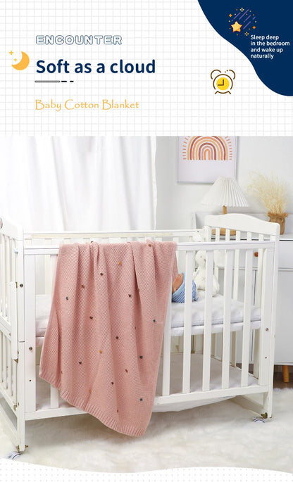Baby Blankets 90*70cm Knitted Newborn Infant Kids Boys Girls Ultra-Soft Cotton Muslin Swaddle Wrap Stuff Toddler Comforter Sheet