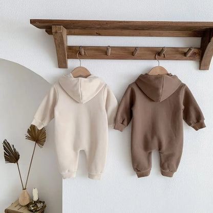 Winter Warm Newborn Baby Clothes Boys Cotton Babies Romper Cartoon Bear Long Sleeve Hooded Girl Bodysuit for 0-24M Clothing