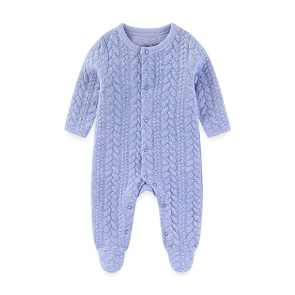 Autumn Winter Solid Long Sleeves Baby Boy Girl Rompers Warm Newborn Baby Clothes