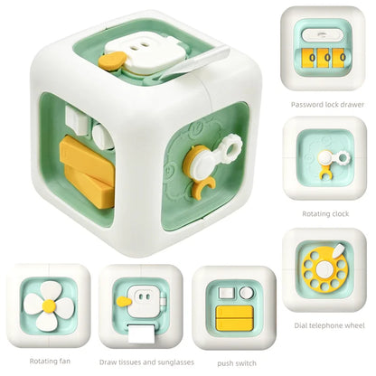 6 in 1 Busy Cube Sensory Toy Montessori Toys for 1 2 3 Year Old Boys Girls Learning Fine Motor Skill  Busy Board Baby Travel Toy