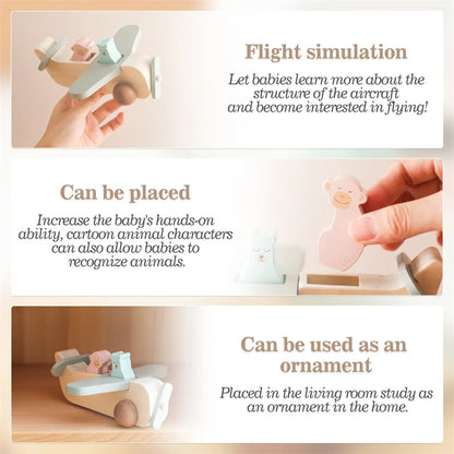 Baby Wooden Montessori Toys Beech Wooden Plane Blocks Teether Glass Marbles Educational Toys Child Teethering Play Gym Baby Gift