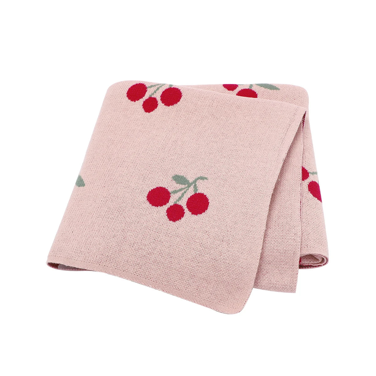 Cute Cherry Print Infant Throws Shawls Skin-friendly Muslin Baby Boys & Girls Swaddle Blankets 0-24 Months Baby Security Blanket