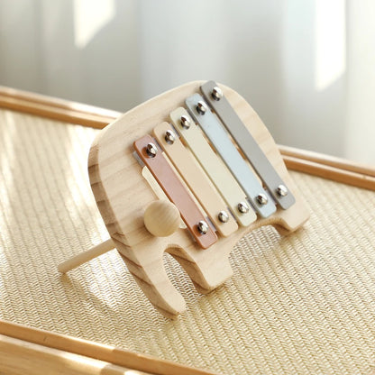 Montessori Wooden Toy Multicolor Xylophone Bell Beads Drum Column Musical Instrument Toy Kid Educational Musical Instrument Gift
