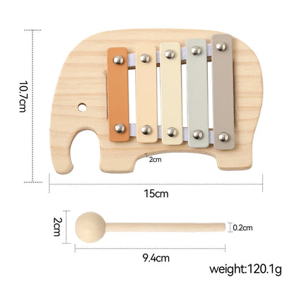 Montessori Wooden Toy Multicolor Xylophone Bell Beads Drum Column Musical Instrument Toy Kid Educational Musical Instrument Gift