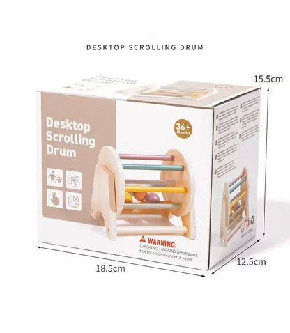 Baby Montessori Wooden Spinning Drum Infant Early Education For 1 To 3-Year-0ld Boys Girls Toddlers Developmental Christmas gift