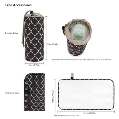 Shoulder Mommy Includes Urine Mat, Independent Bottle Bag, Multi functional Mommy Bag, Maternal and Child Travel Bag