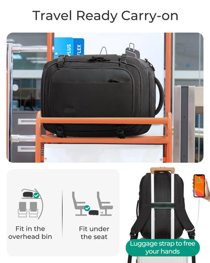 BAGSMART Travel Backpack Flight Approved  30L Lightweight Backpack for Men Women Waterproof Travel Bag with USB Charging Port