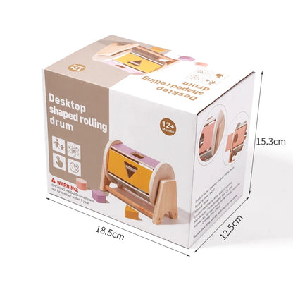 Baby Montessori Wooden Spinning Drum Infant Early Education For 1 To 3-Year-0ld Boys Girls Toddlers Developmental Christmas gift