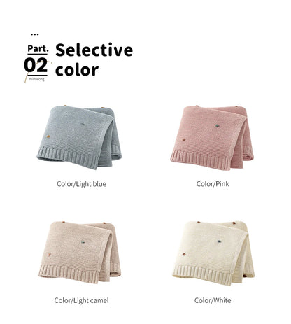 Baby Blankets 90*70cm Knitted Newborn Infant Kids Boys Girls Ultra-Soft Cotton Muslin Swaddle Wrap Stuff Toddler Comforter Sheet