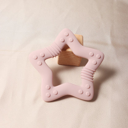 2024 new star silicone teether Food Grade heart baby Teething toy