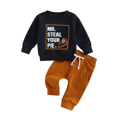 Newborn Baby 2-Piece Winter Set Cozy Hooded Sweater Elastic Waist Pants for Boys and Girls Cute Animal Print