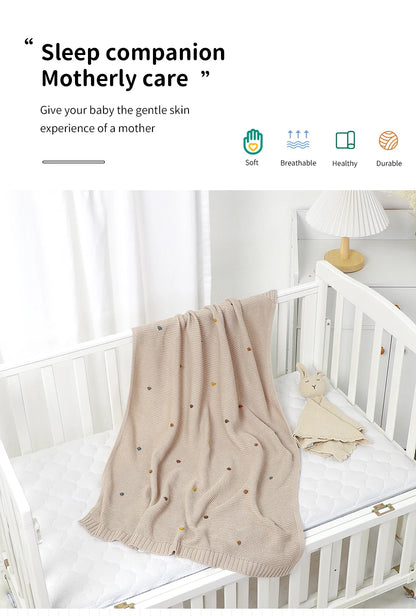 Baby Blankets 90*70cm Knitted Newborn Infant Kids Boys Girls Ultra-Soft Cotton Muslin Swaddle Wrap Stuff Toddler Comforter Sheet