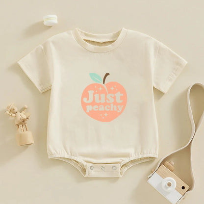 Various Just peachy baby romper Breathable Baby Oversized T-Shirt Romper baby Baggy Bubble Romper for new born gift
