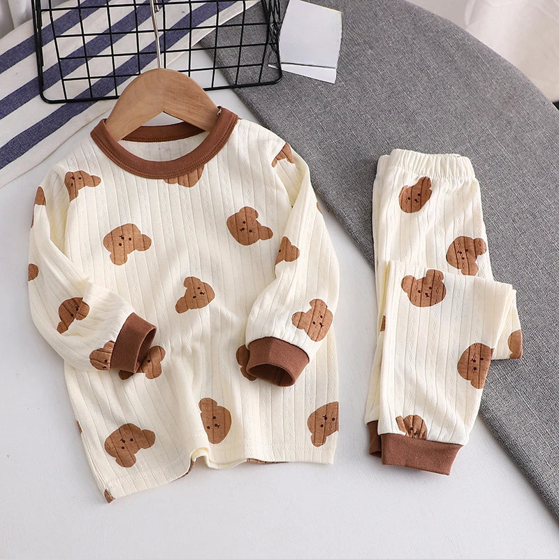 1-6Years Toddler Kid Baby Boy Girl Clothes Set Cotton Infant Homewear Casual Top Pant Suit Childrens 2pcs Pajamas Set Outfit