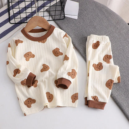 1-6Years Toddler Kid Baby Boy Girl Clothes Set Cotton Infant Homewear Casual Top Pant Suit Childrens 2pcs Pajamas Set Outfit
