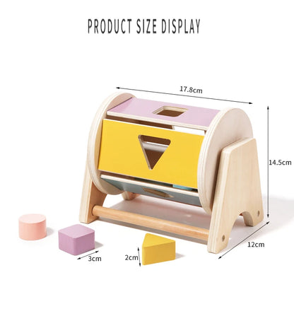 Baby Montessori Wooden Spinning Drum Infant Early Education For 1 To 3-Year-0ld Boys Girls Toddlers Developmental Christmas gift