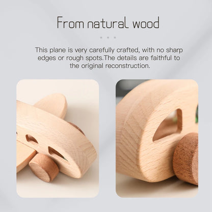 Baby Wooden Montessori Toys Beech Wooden Plane Blocks Teether Glass Marbles Educational Toys Child Teethering Play Gym Baby Gift