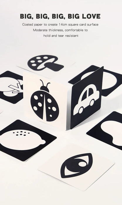 Baby Visual Stimulation Cards Montessori High Contrast Flash Card Infant Visual Early Education Learning Toys For Newborn Gifts